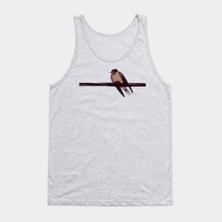 Swallow Bird Perched On a Wire Tank Top